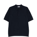 Polo con mezzo bottone in blu Kangra - uomo 