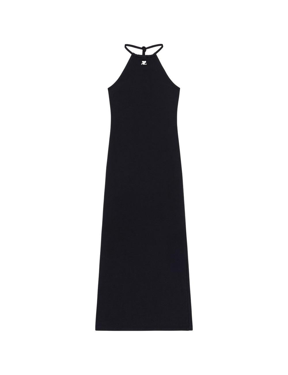 Abito midi con logo in nero Courrèges - donna 