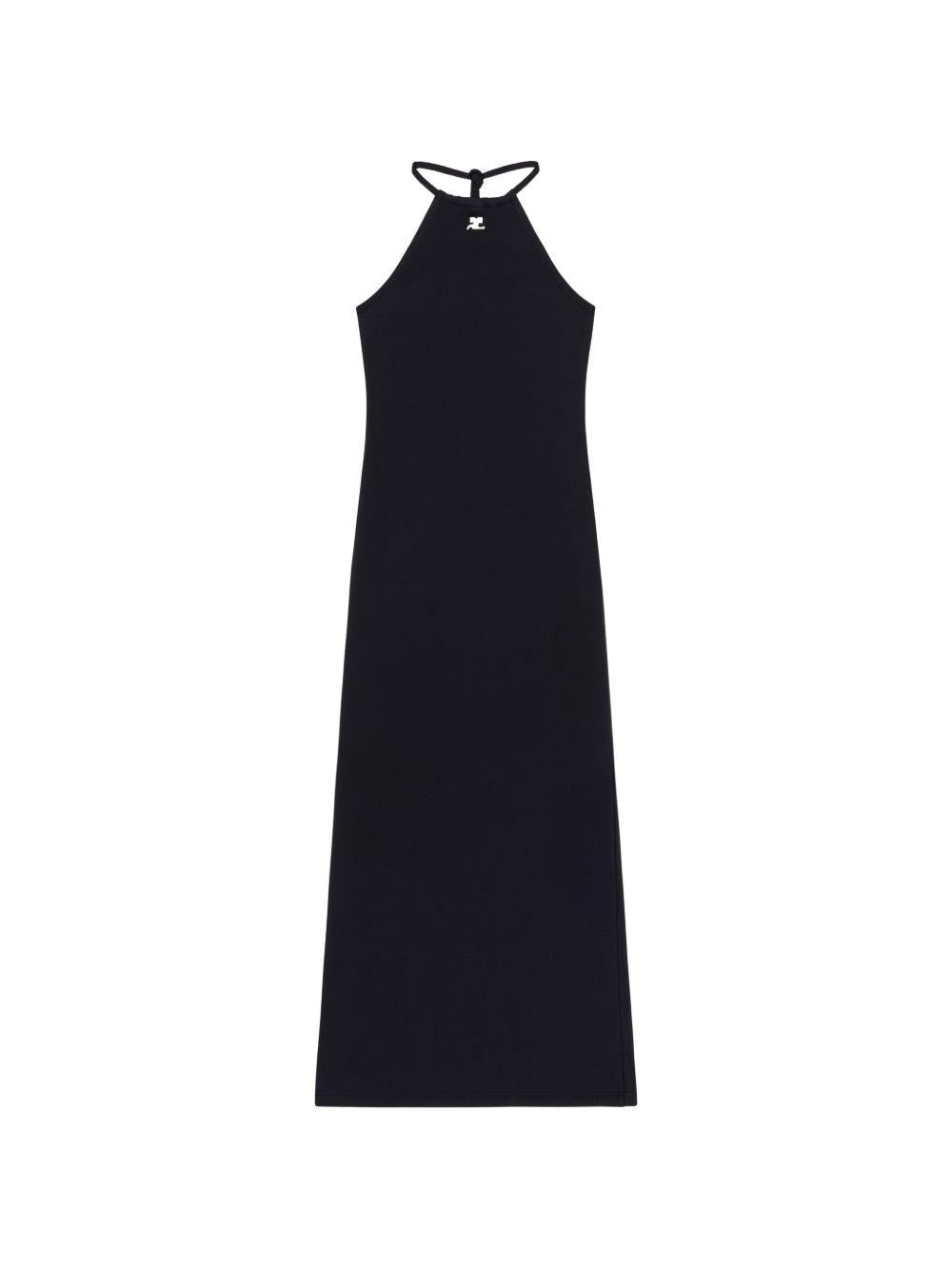 Abito midi con logo in nero Courrèges - donna 