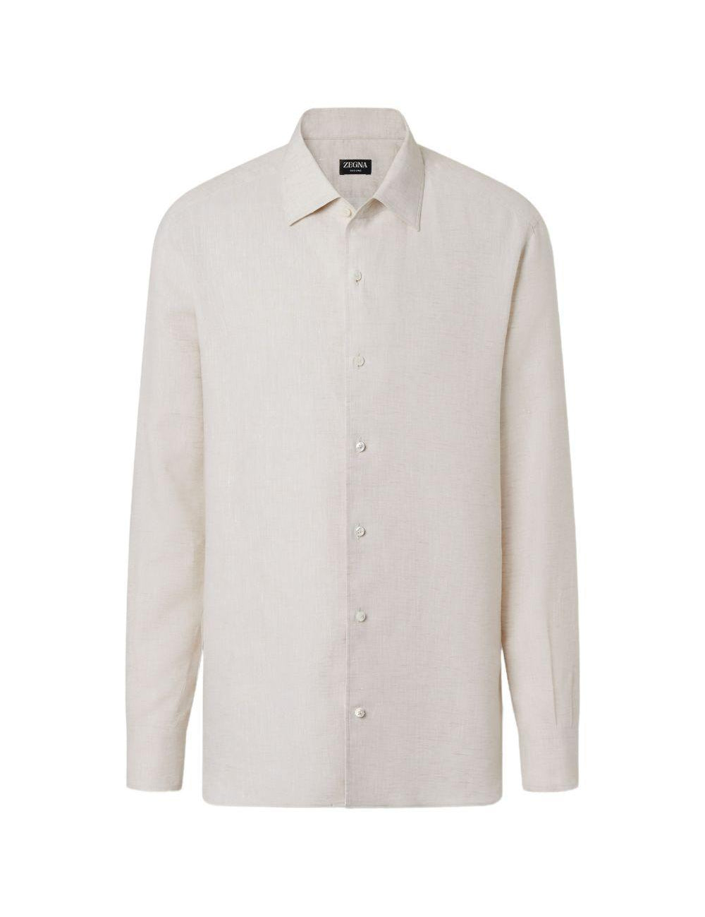 Camicia a maniche lunghe oasi in beige Zegna - uomo 