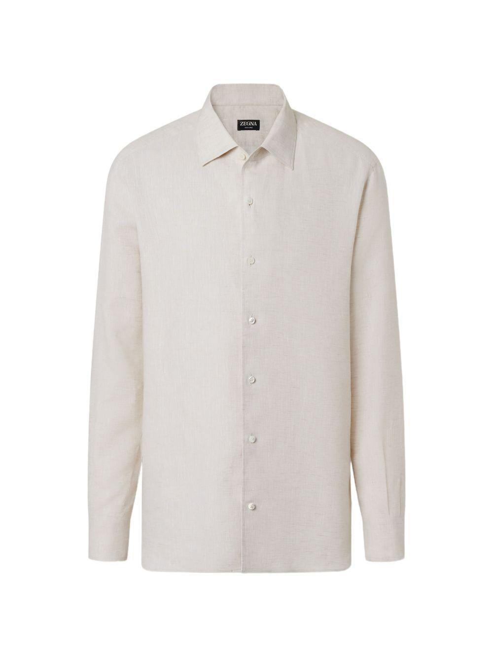 Camicia a maniche lunghe oasi in beige Zegna - uomo 