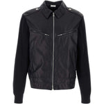 Cardigan con inserti in pelle nero Brunello Cucinelli - uomo 
