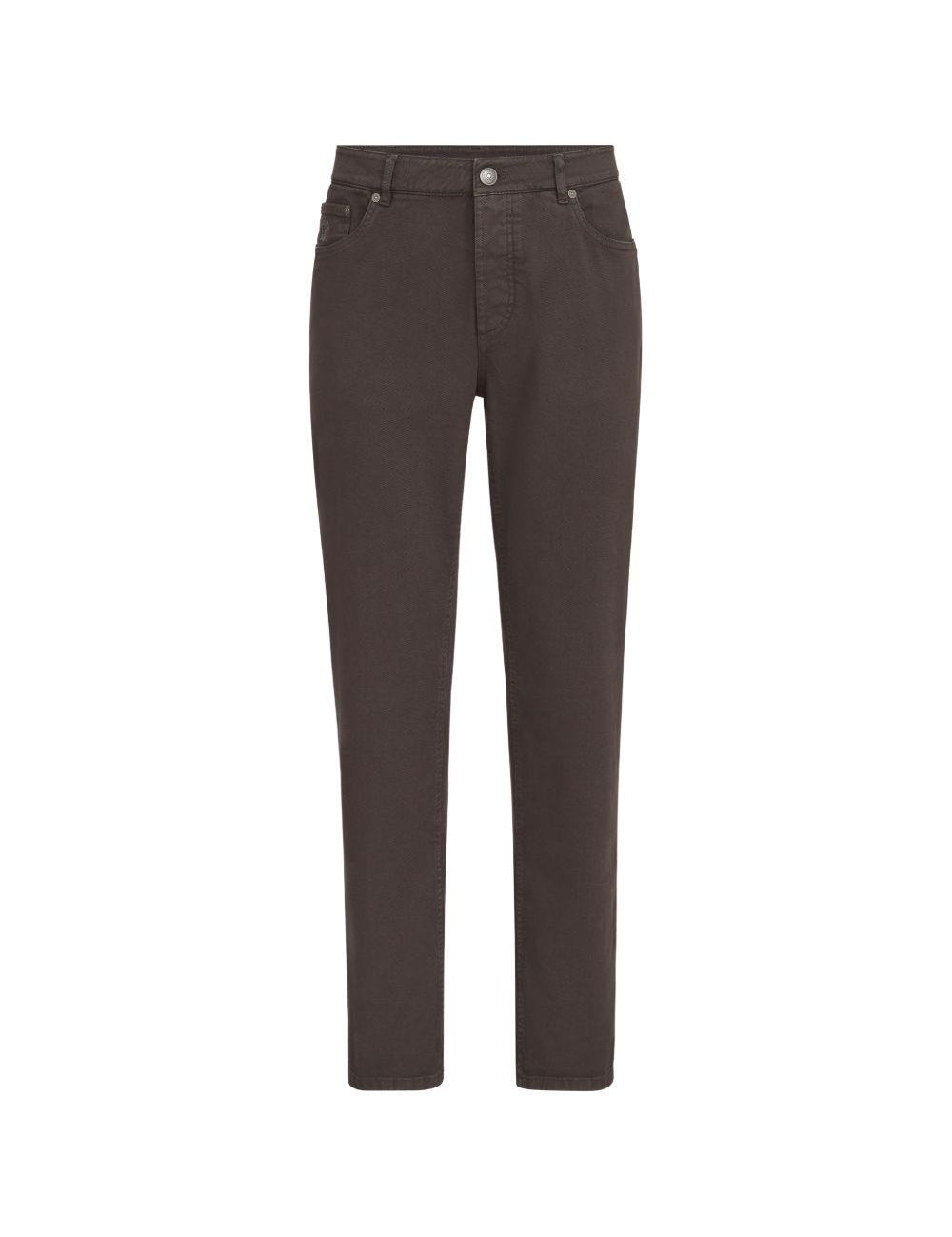 Jeans a gamba dritta in marrone Brunello cucinelli - uomo 