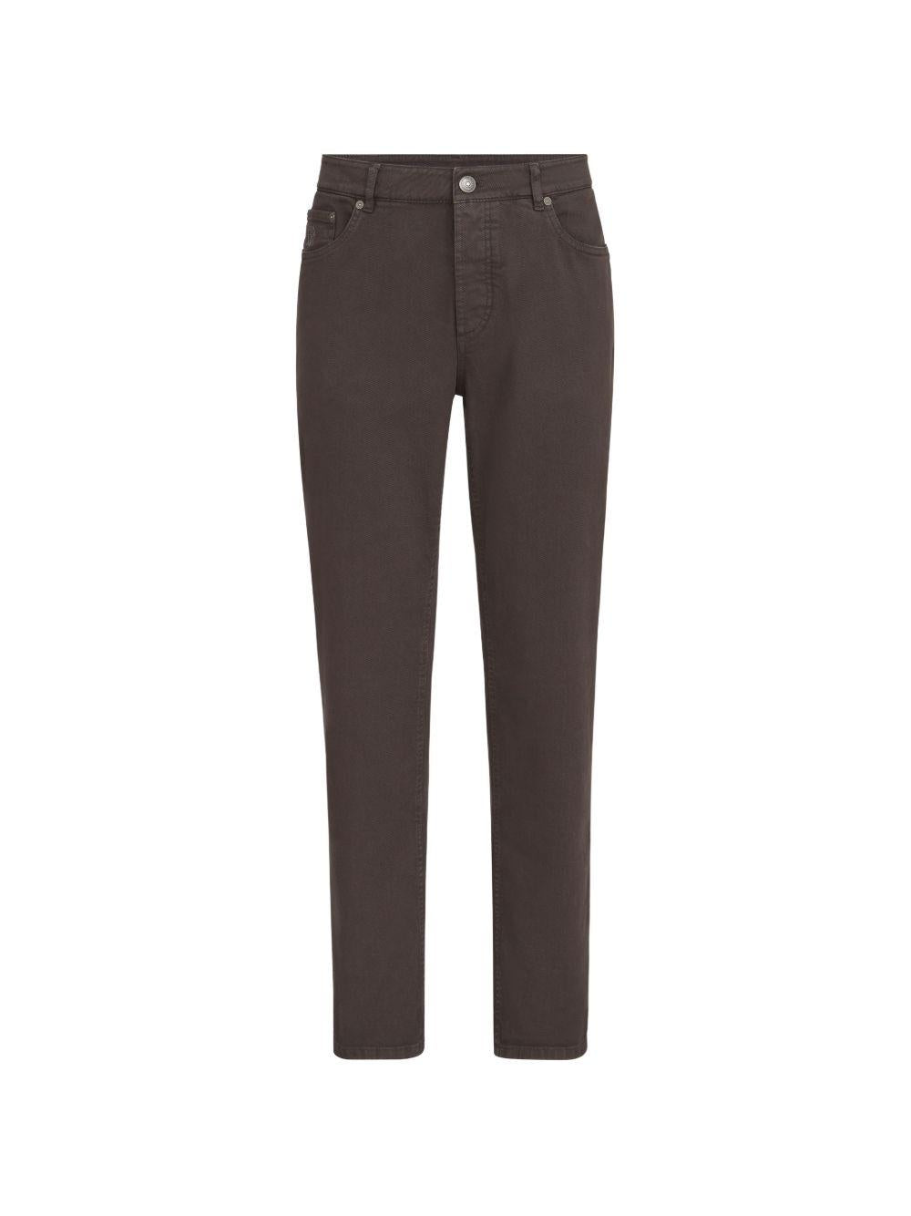 Jeans a gamba dritta in marrone Brunello cucinelli - uomo 