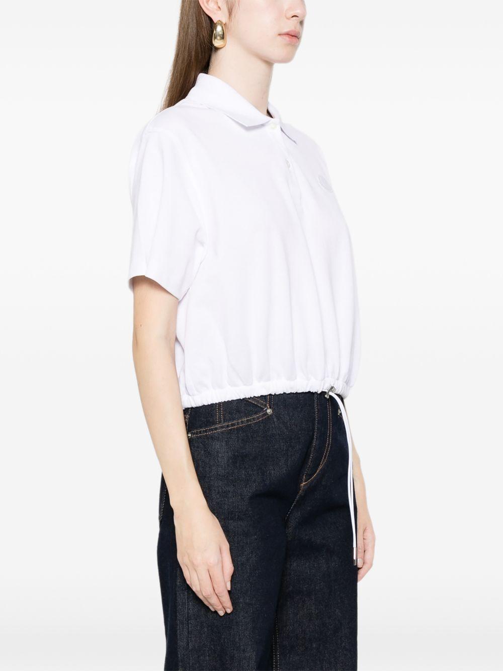 Polo con coulisse in bianco Moncler - donna 