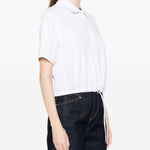 Polo con coulisse in bianco Moncler - donna 