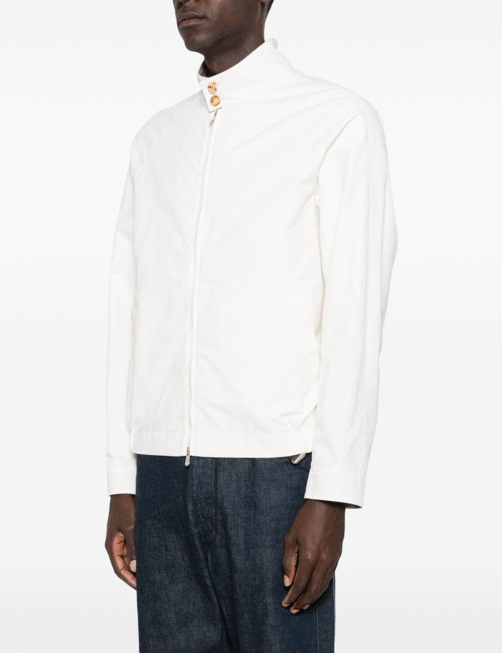 Giacca con zip antivento in bianco Brunello cucinelli - uomo 