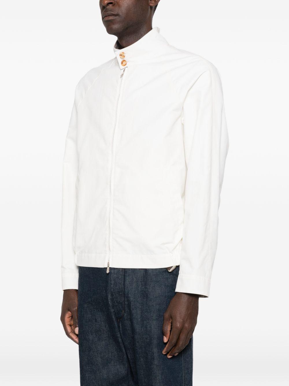 Giacca con zip antivento in bianco Brunello cucinelli - uomo 