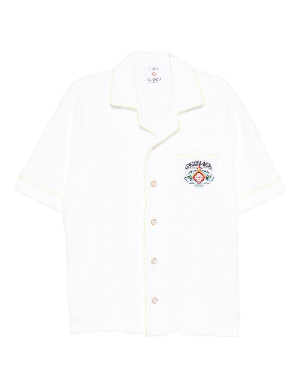Camicia a maniche corte con stampa grafica in bianco Casablanca - uomo 