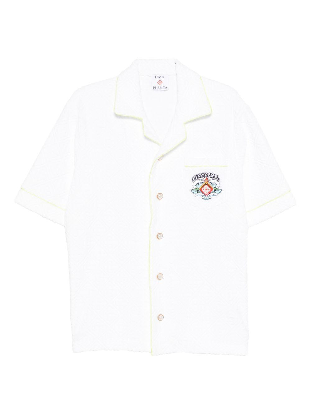 Camicia a maniche corte con stampa grafica in bianco Casablanca - uomo 
