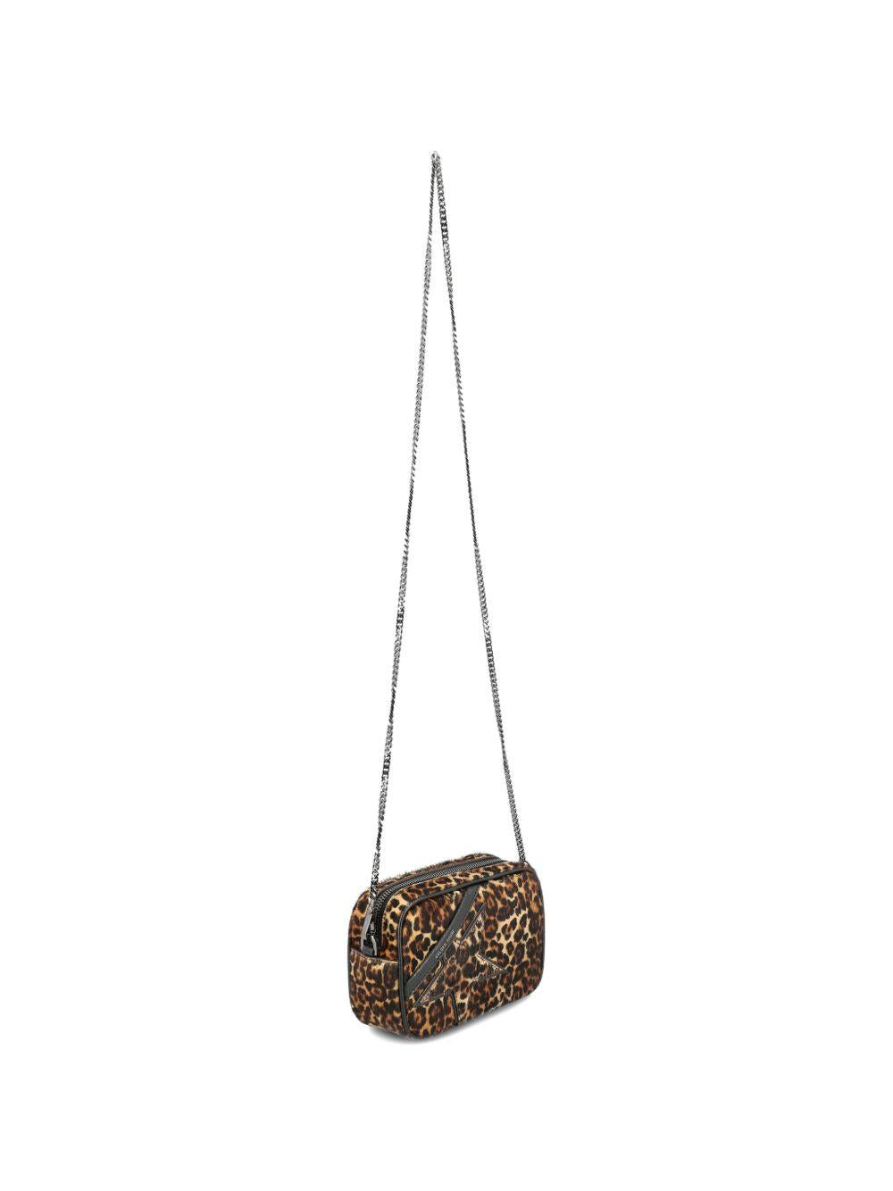 Borsa a tracolla Star mini con stampa leopardata in marrone Golden goose - donna 