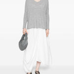 Maglione con scollo a V in grigio Gotha - donna 