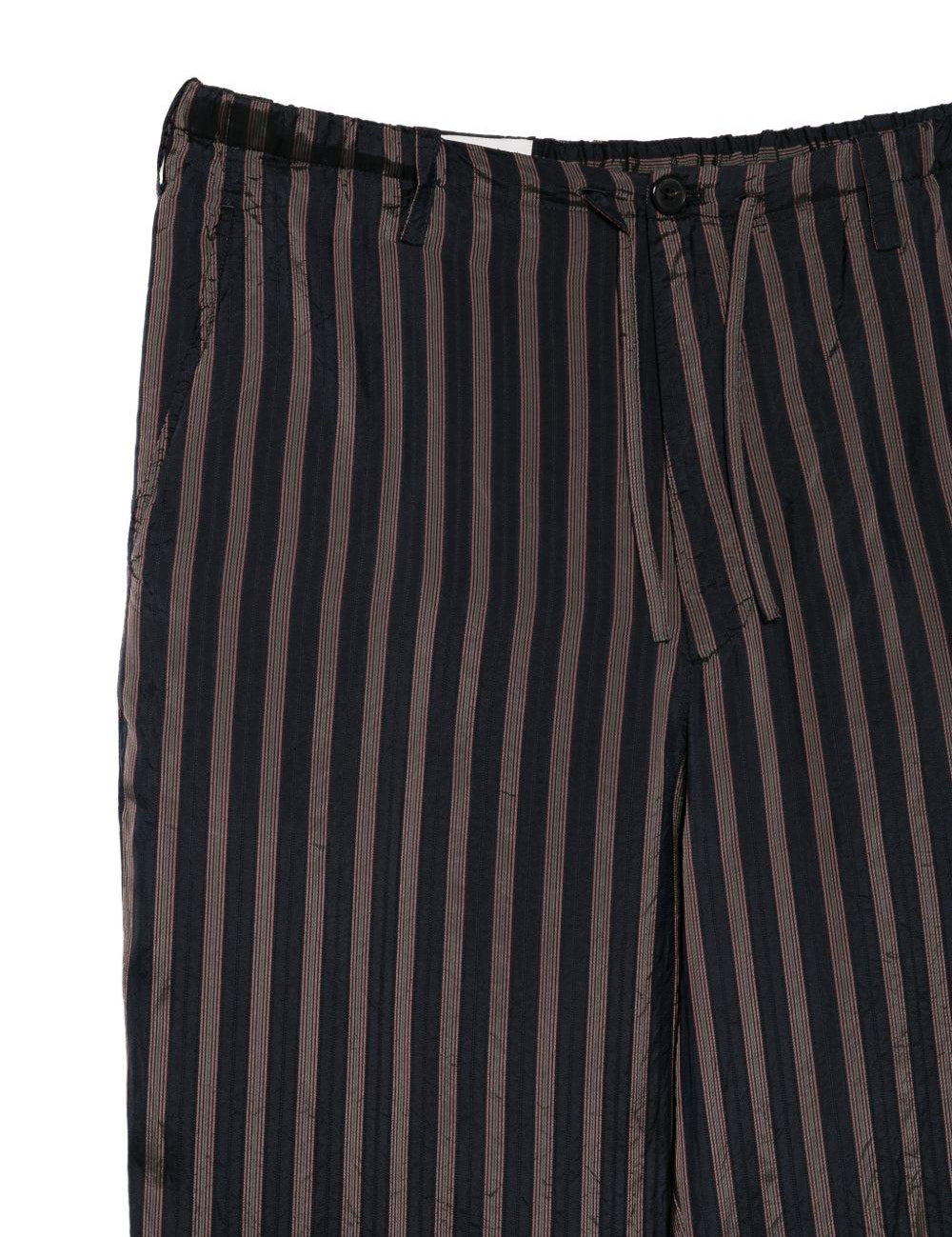 Pantaloni a righe con coulisse penny in blu Dries van noten - uomo 