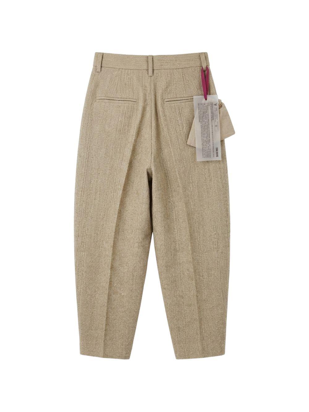 Pantaloni a vita alta pirde in beige Uma Wang - donna 