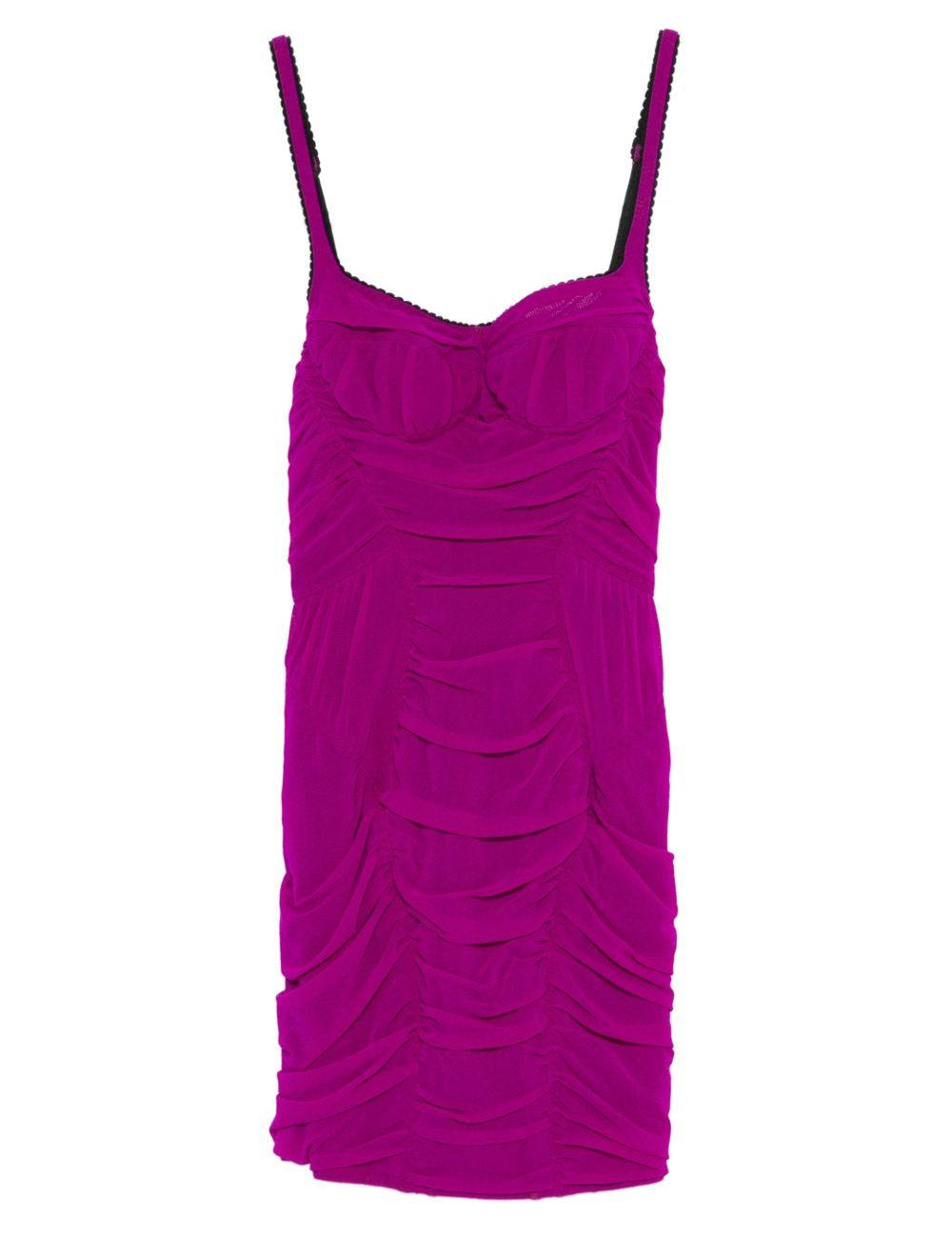 Abito corto con ruches in magenta The attico - donna 