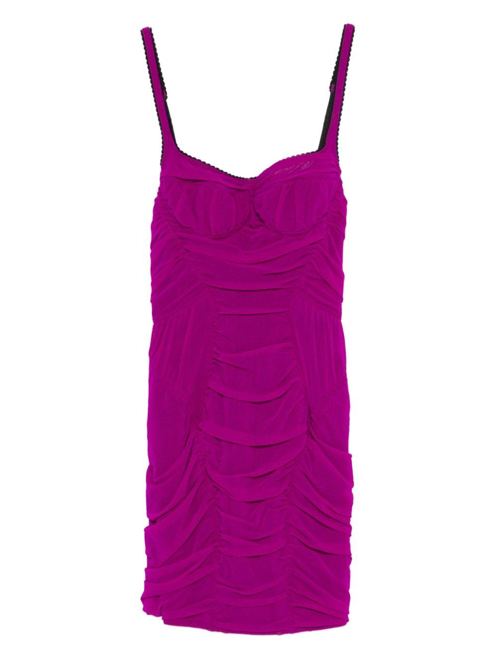 Abito corto con ruches in magenta The attico - donna 