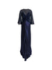 Abito maxi con maniche svasate in blu