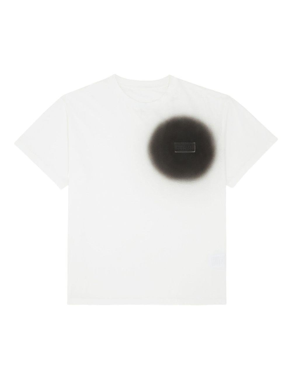 T-shirt con stampa in bainco Mm6 maison margiela - uomo 