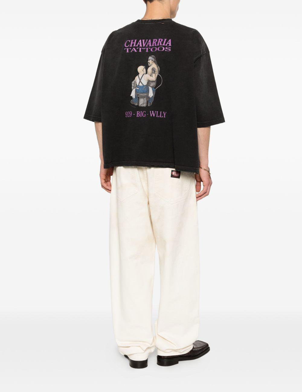 T-shirt con stampa in nero Willy chavarria - uomo 
