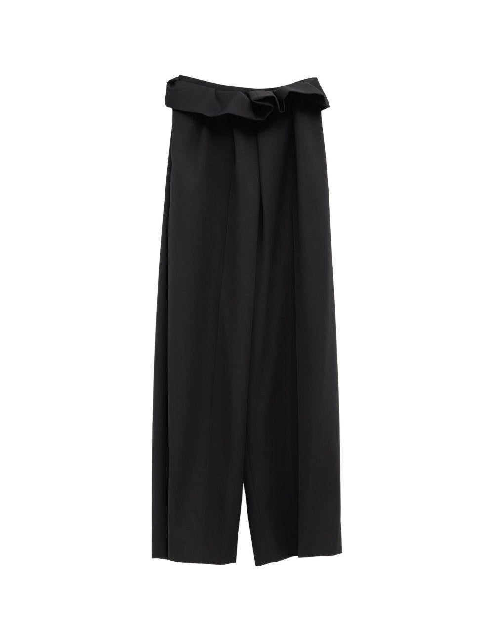 Pantaloni a vita con volant Kira in nero Khaite - donna 