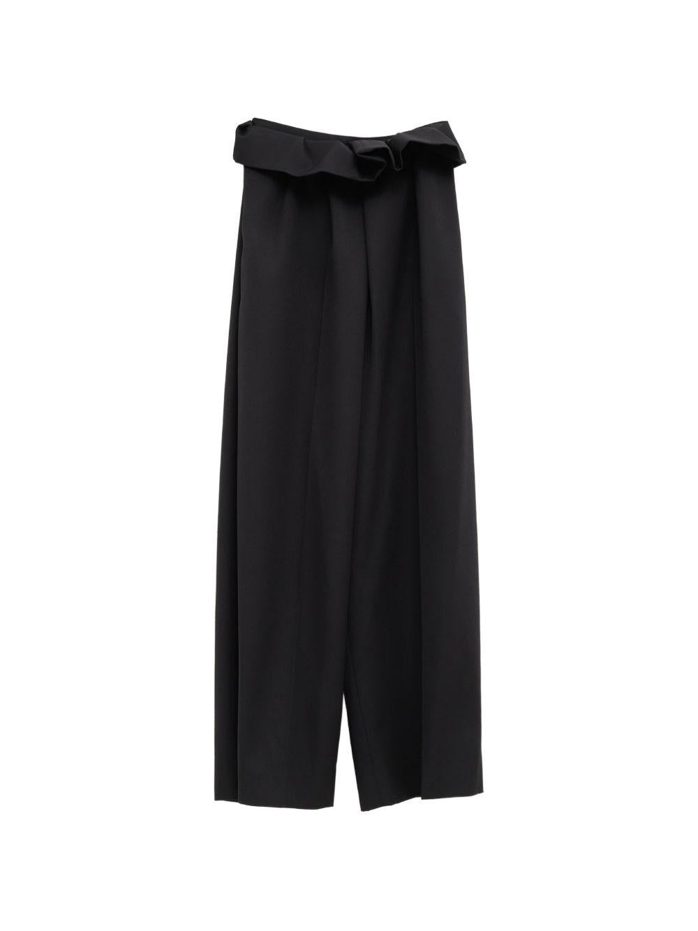 Pantaloni a vita con volant Kira in nero Khaite - donna 