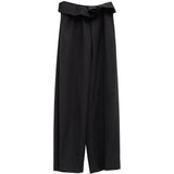 Pantaloni a vita con volant Kira in nero Khaite - donna 