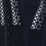 Abito con inserti in pizzo dafelle in nero Charo ruiz ibiza 1989 - donna 