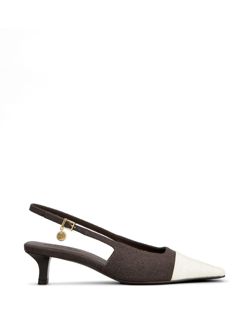 Decollete con punta a contrasto in marrone e beige Tod's - donna 