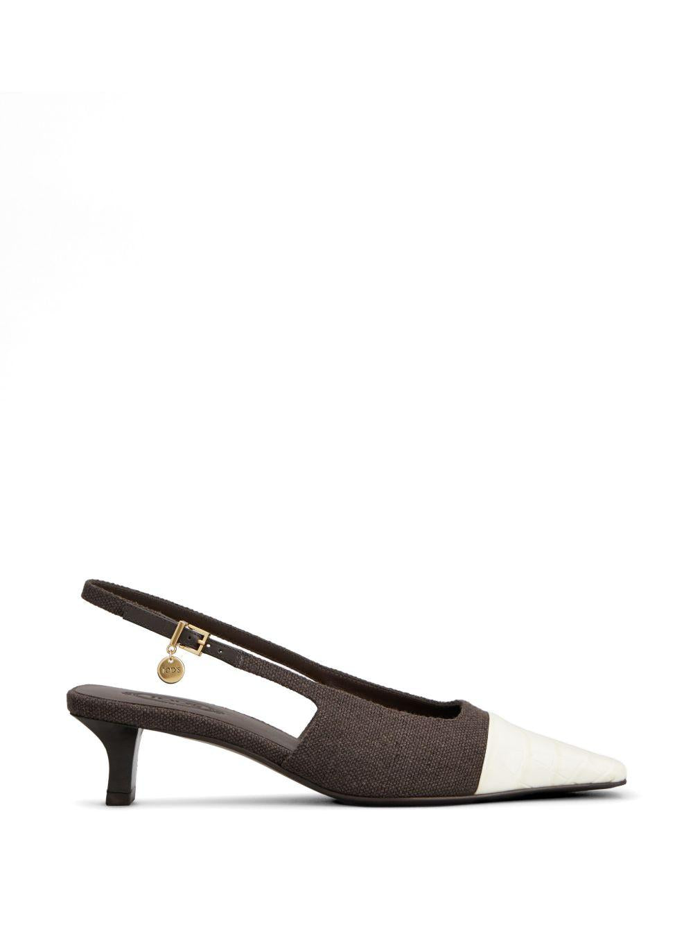 Decollete con punta a contrasto in marrone e beige Tod's - donna 