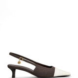 Decollete con punta a contrasto in marrone e beige Tod's - donna 