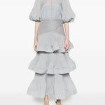 Gonna midi con balze in grigio Zimmermann - donna 