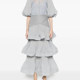 Gonna midi con balze in grigio Zimmermann - donna 