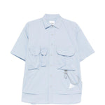 Camicia a maniche corte con tasche in celeste And wander - uomo 