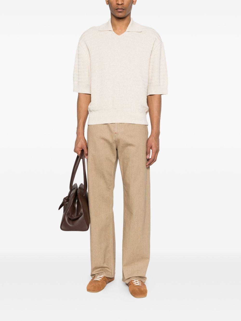 Polo in maglia in avorio Jacquemus - uomo 