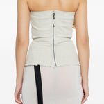 Top a fascia con bordo vivo in bianco Rick owens drkshdw - donna 