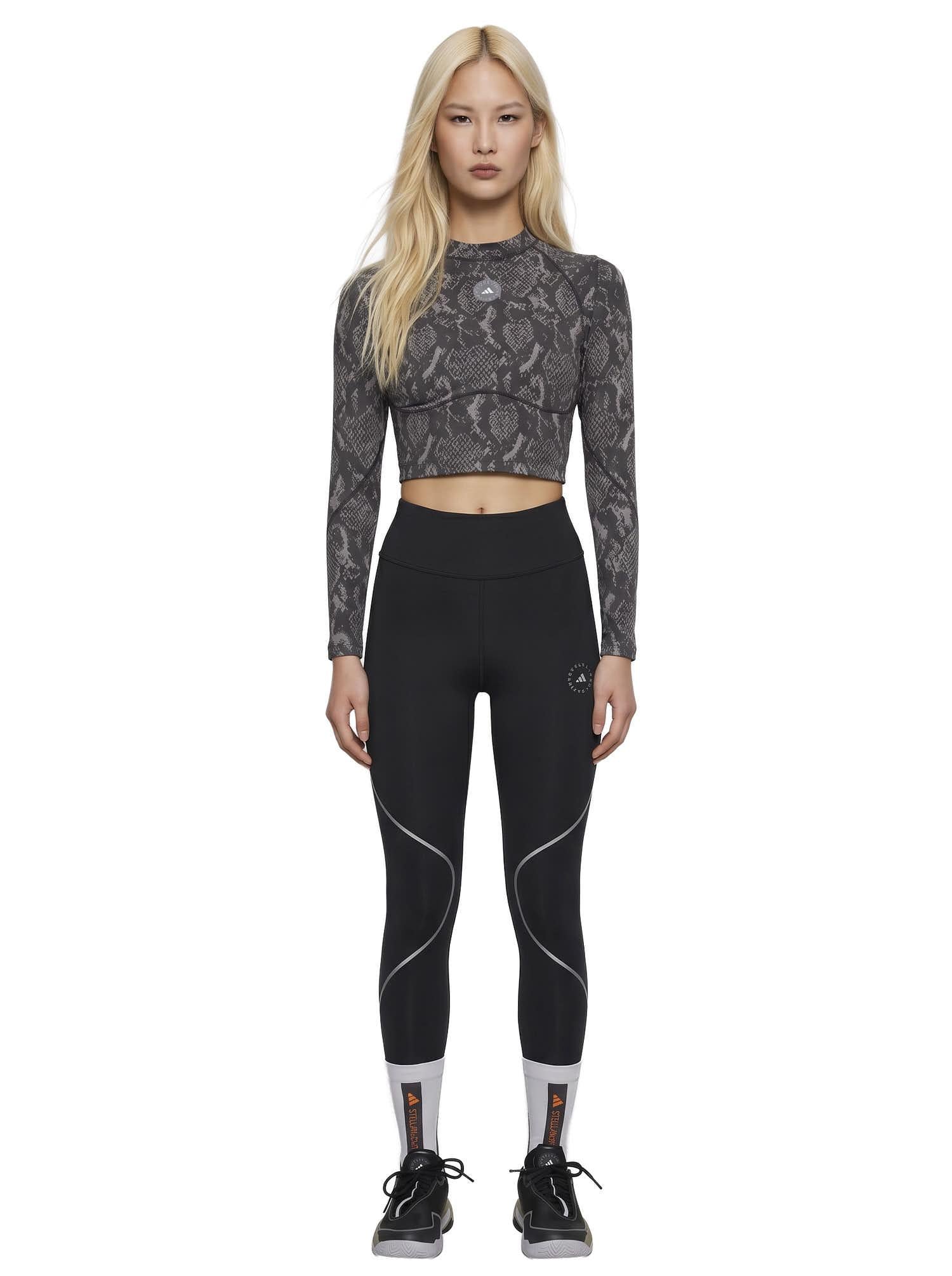 Leggings a vita alta in nero Adidas by stella MC Cartney - donna 