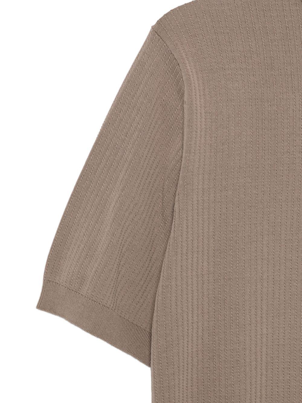Polo a maniche corte con texture in marrone Kangra - uomo 