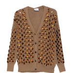 Cardigan con gemme in marrone Giuseppe Di Morabito - donna 