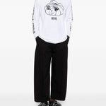 T-shirt a manica lunga stampata in bianco Simone rocha - uomo 