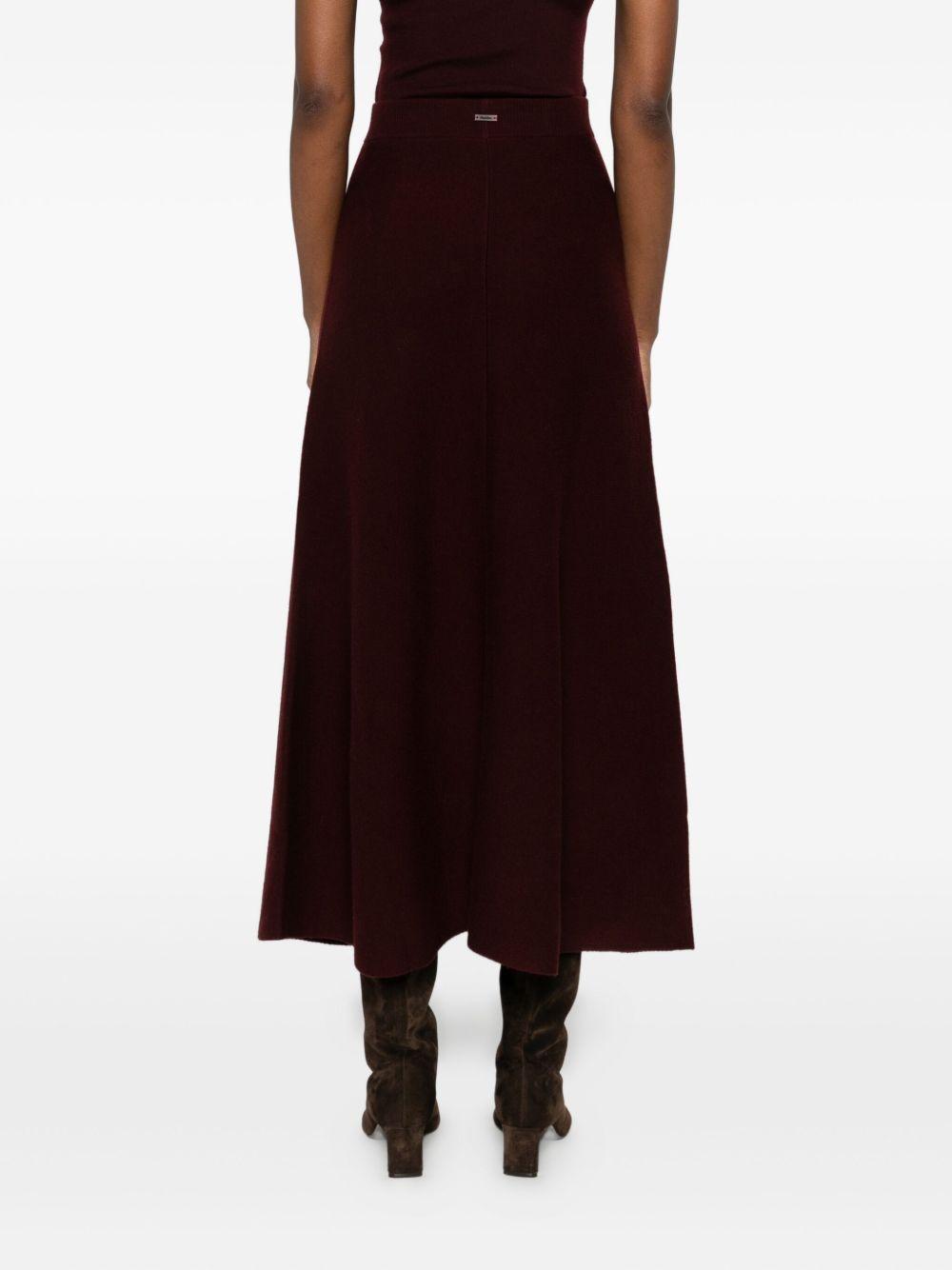 Gonna svasata in lana e cachemire giberna in bordeaux Maxmara - donna 
