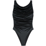 Costume da bagno con scollo arricciato in nero Venuja - donna 