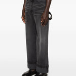 Jeans con risvolto in grigio Simone rocha - uomo 