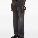 Jeans con risvolto in grigio Simone rocha - uomo 