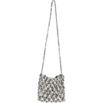 Borsa a tracolla chainmail in argento Self-Portrait - donna 