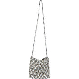 Borsa a tracolla chainmail in argento Self-Portrait - donna 