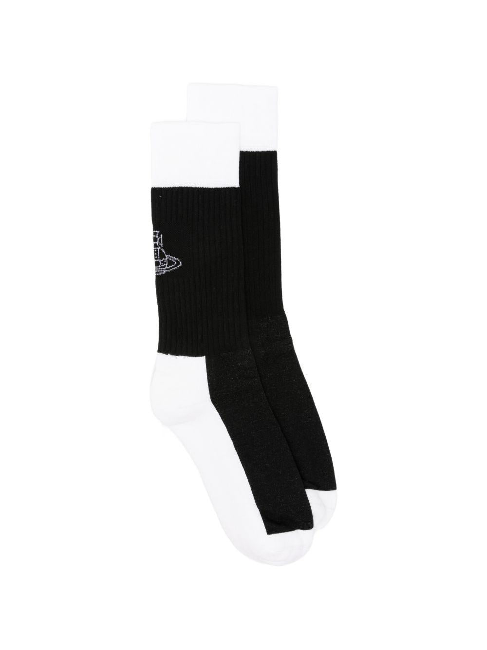 Calzini con logo in bianco e nero 