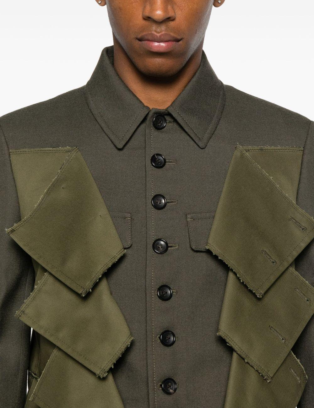 Giacca con design a pannelli in verde Comme des garcons homme plus - uomo 