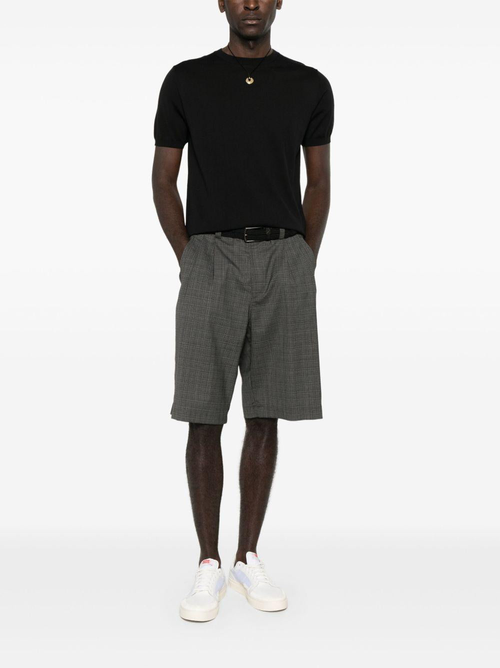 T-shirt a coste in nero Kangra - uomo 