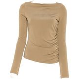 t-shirt arricciato gomma in beige Maxmara - donna 