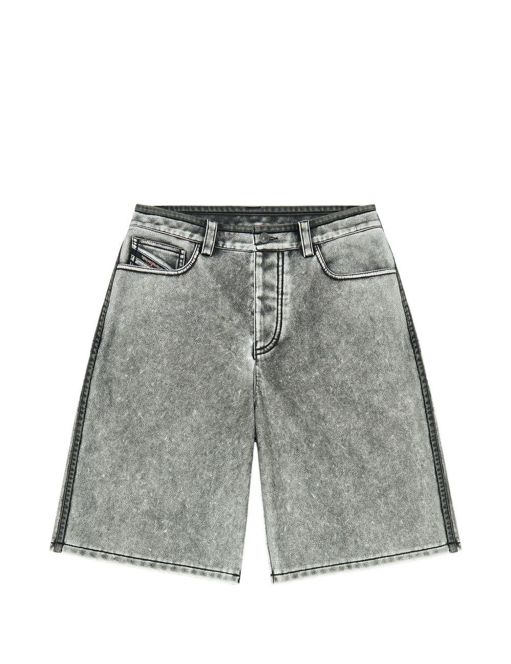 Bermuda in PU in grigio Diesel - donna 